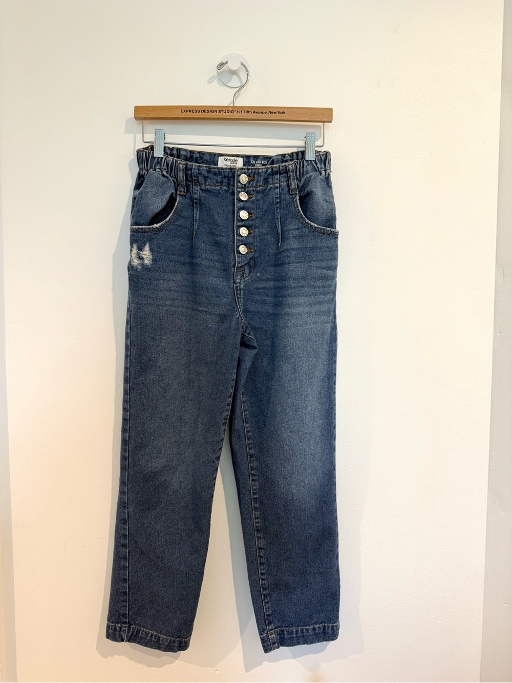 Kensie Jeans Barrel High Rise Women's 6 Button Fly Denim Jeans 90s Retro Luxe